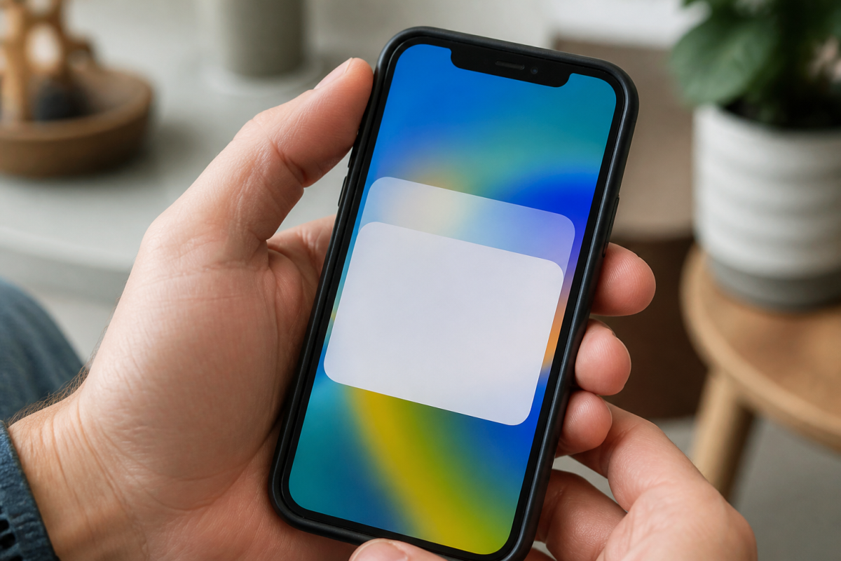 telephone affichant ecran parametres avec nouvelle version systeme